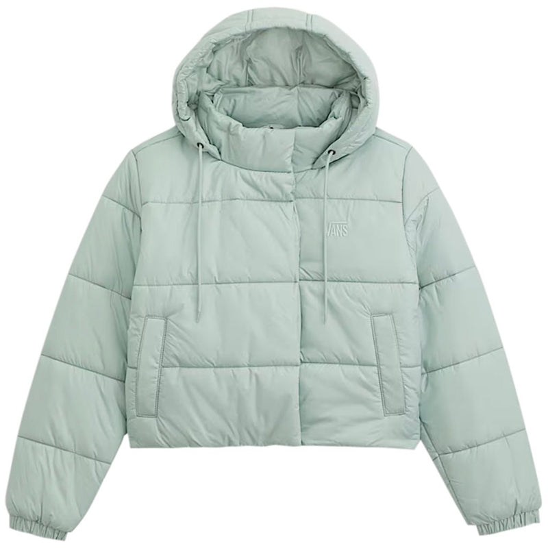 Hillgate Cropped Puffer Jacket - Grey Olive Green - Town City