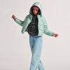 Hillgate Cropped Puffer Jacket - Grey Olive Green - Town City