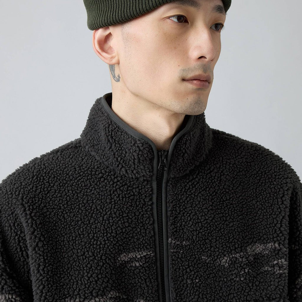 IDYLLWILD Sherpa Popover Jacket - Running Horse Lands Black - Town City
