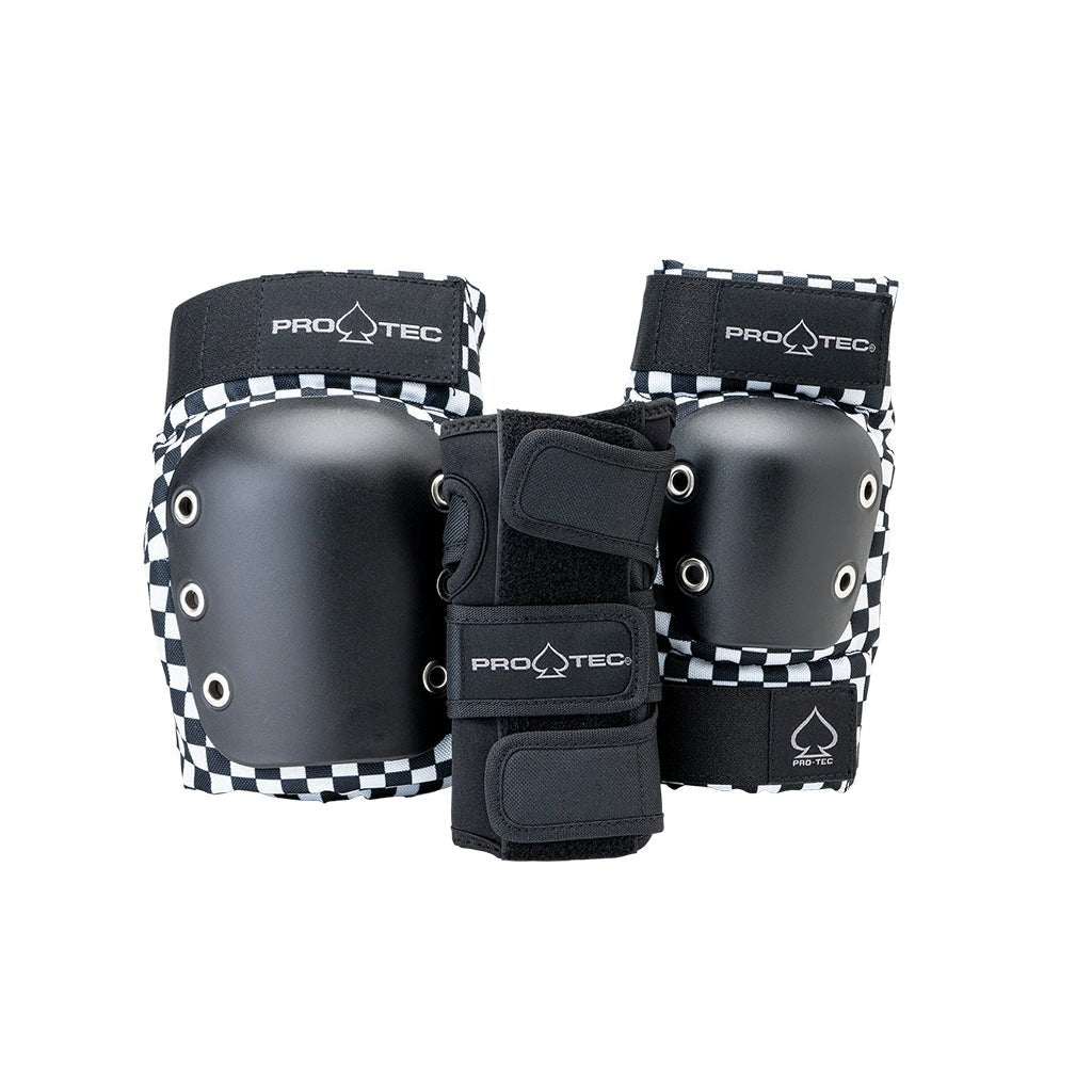 Junior Street Gear 3-Pack Open Back Pad Set - Checker - Town City
