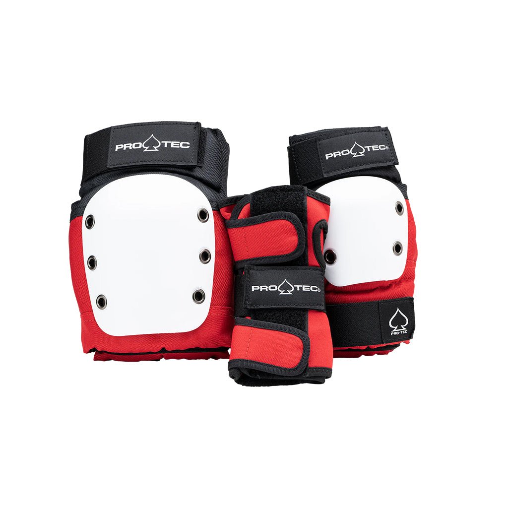 Junior Street Gear 3-Pack Open Back Pad Set - Red/White/Black - Town City