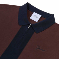 Knit Quarter Zip - Espresso/Navy - Town City