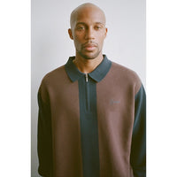 Knit Quarter Zip - Espresso/Navy - Town City