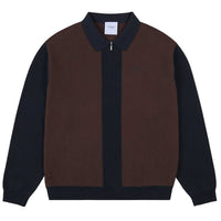 Knit Quarter Zip - Espresso/Navy - Town City