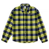 Koston Skate Flannel LS Button Up in Midnight Navy/Speed Yellow - Town City