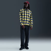 Koston Skate Flannel LS Button Up in Midnight Navy/Speed Yellow - Town City