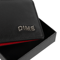 Leather Bifold Wallet - Black/Cherry - Town City