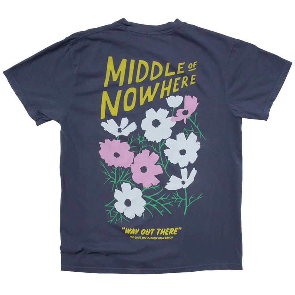 Lonely Palm Middle Of Nowhere Pigment Dyed T - Navy - Town City