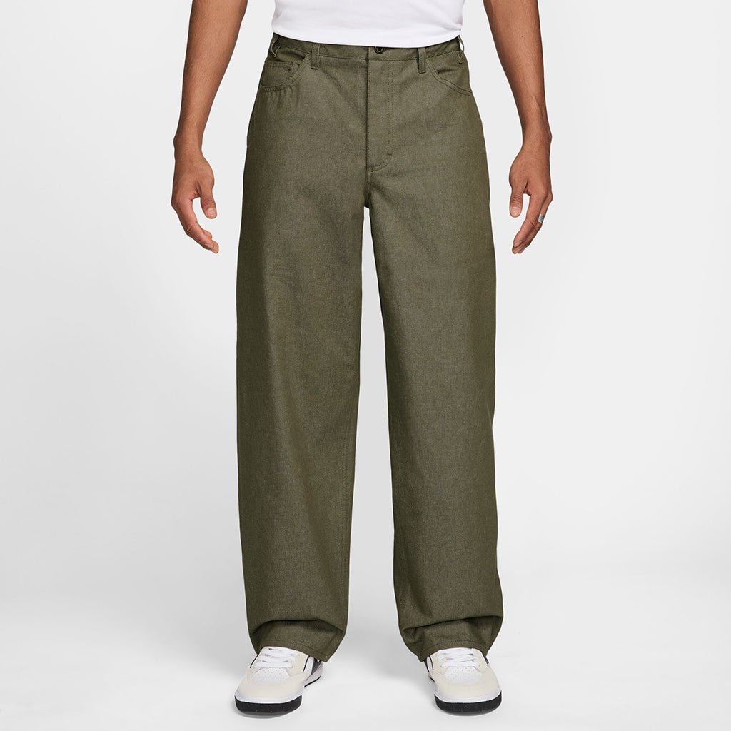 Loose Denim Skate Trousers - Medium Olive - Town City