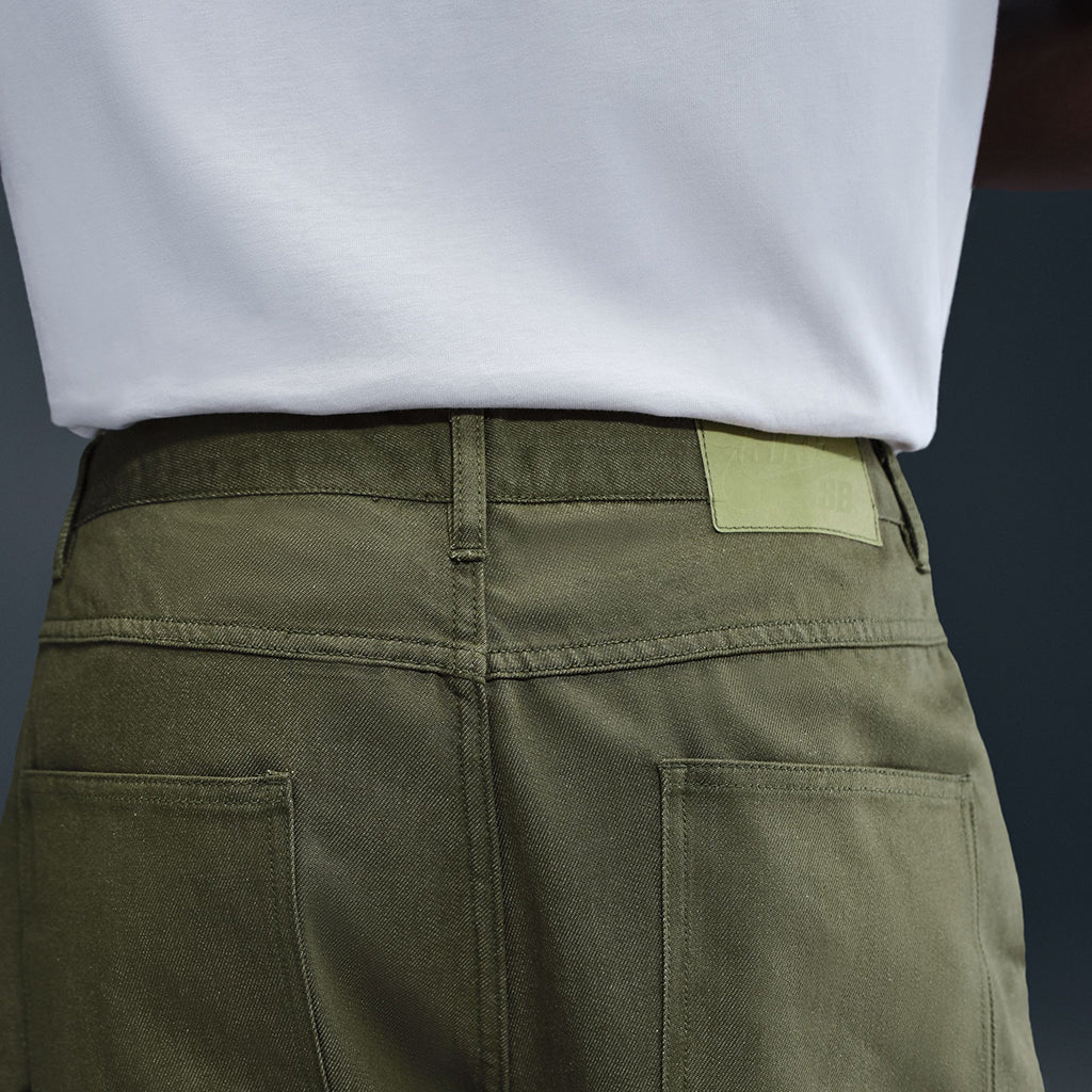 Loose Denim Skate Trousers - Medium Olive - Town City