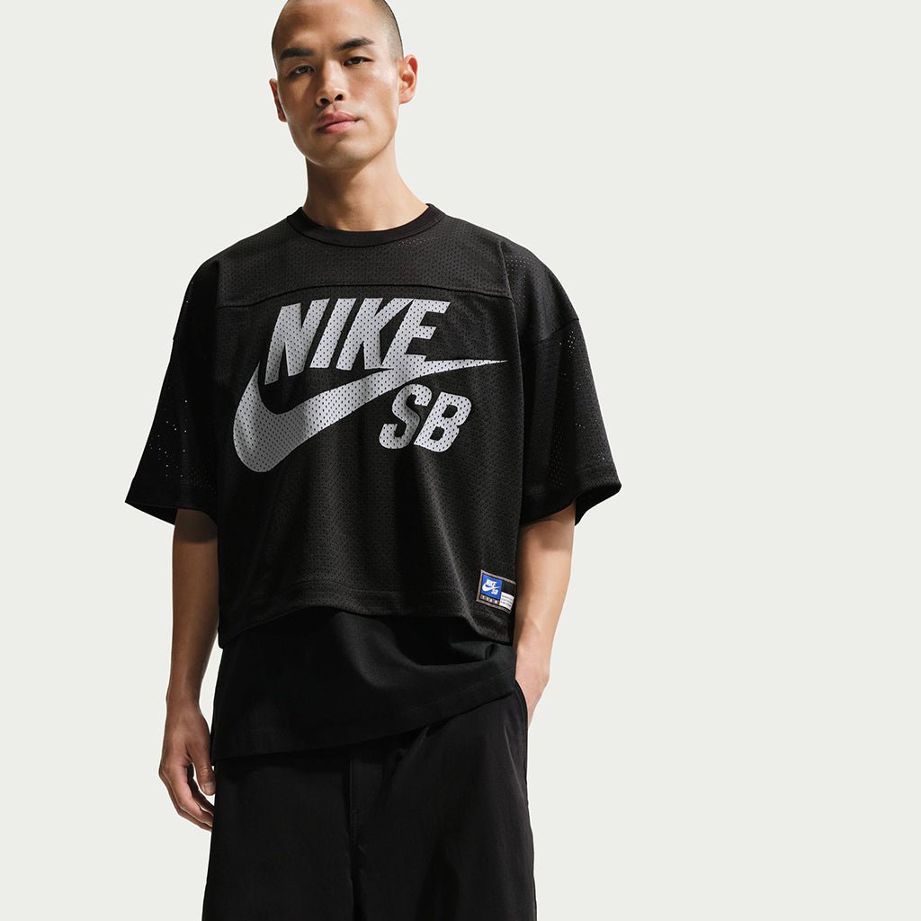 Mesh Football Jersey Skate Top - Black - Town City