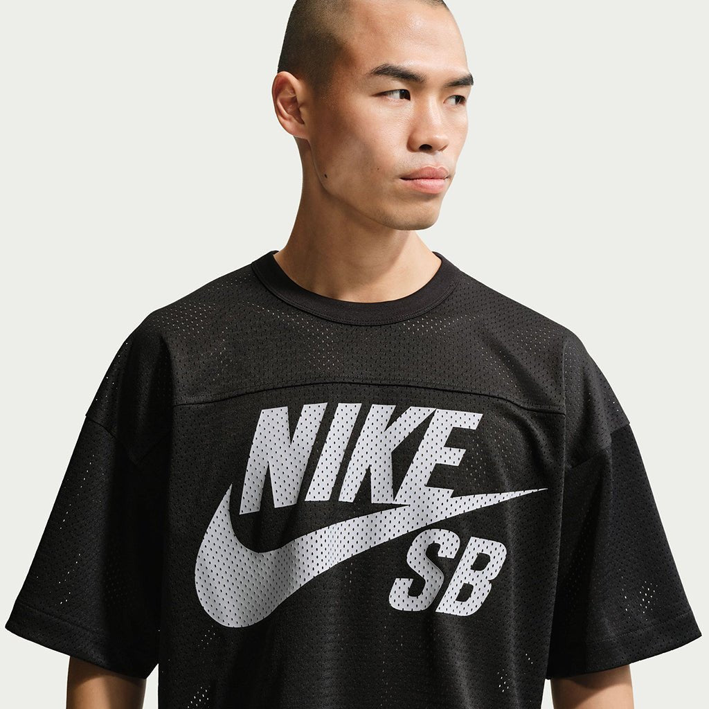 Mesh Football Jersey Skate Top - Black - Town City
