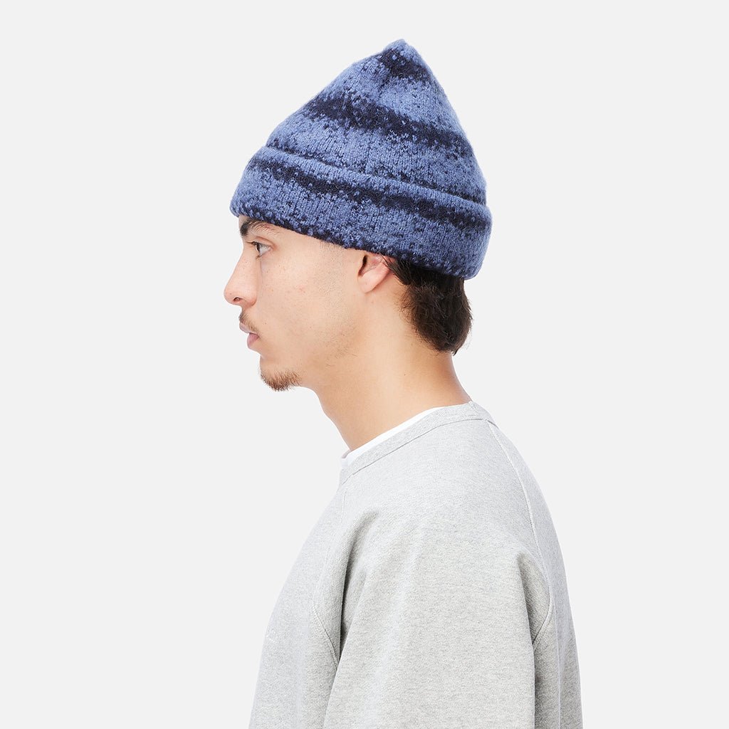 Mohair Striped Beanie - Blue - Town City