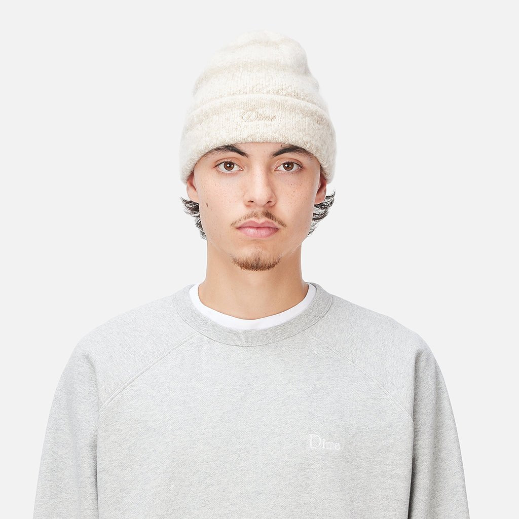 Mohair Striped Beanie - Cream - Town City