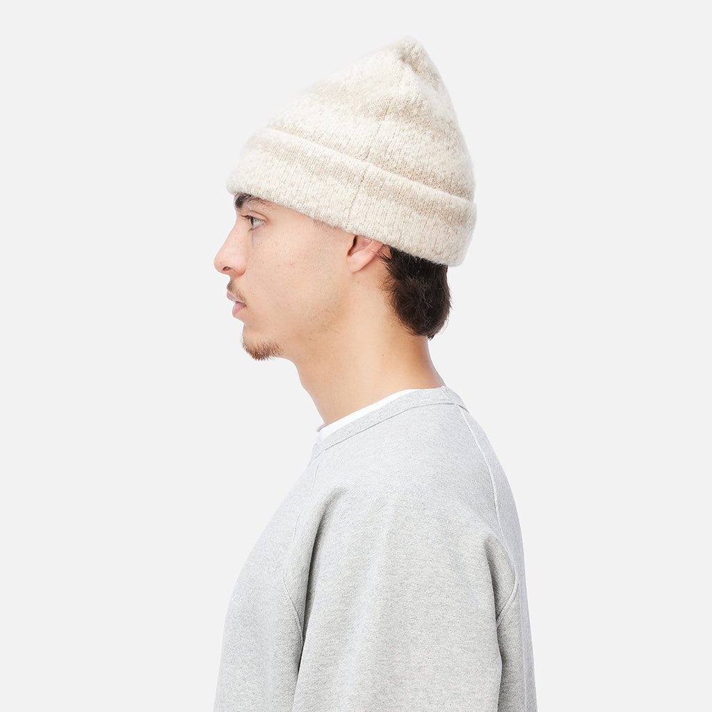 Mohair Striped Beanie - Cream - Town City
