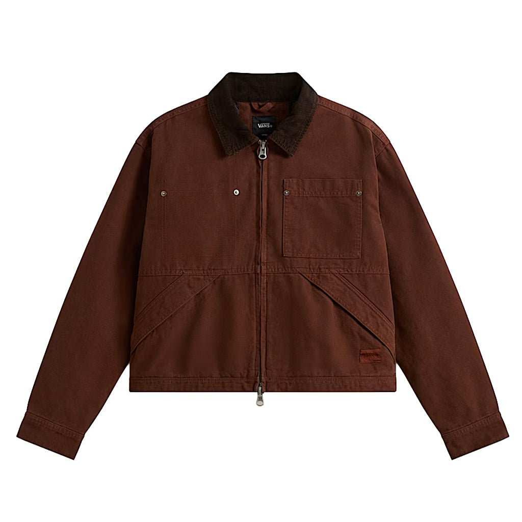 Nicola Cropped Chore Canvas Jacket - Brown Earth - Town City