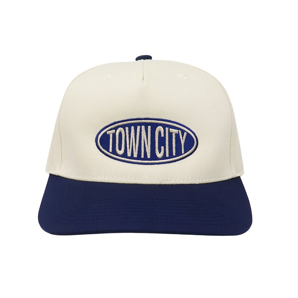 Oval Five Panel Hat - Beige/Navy - Town City