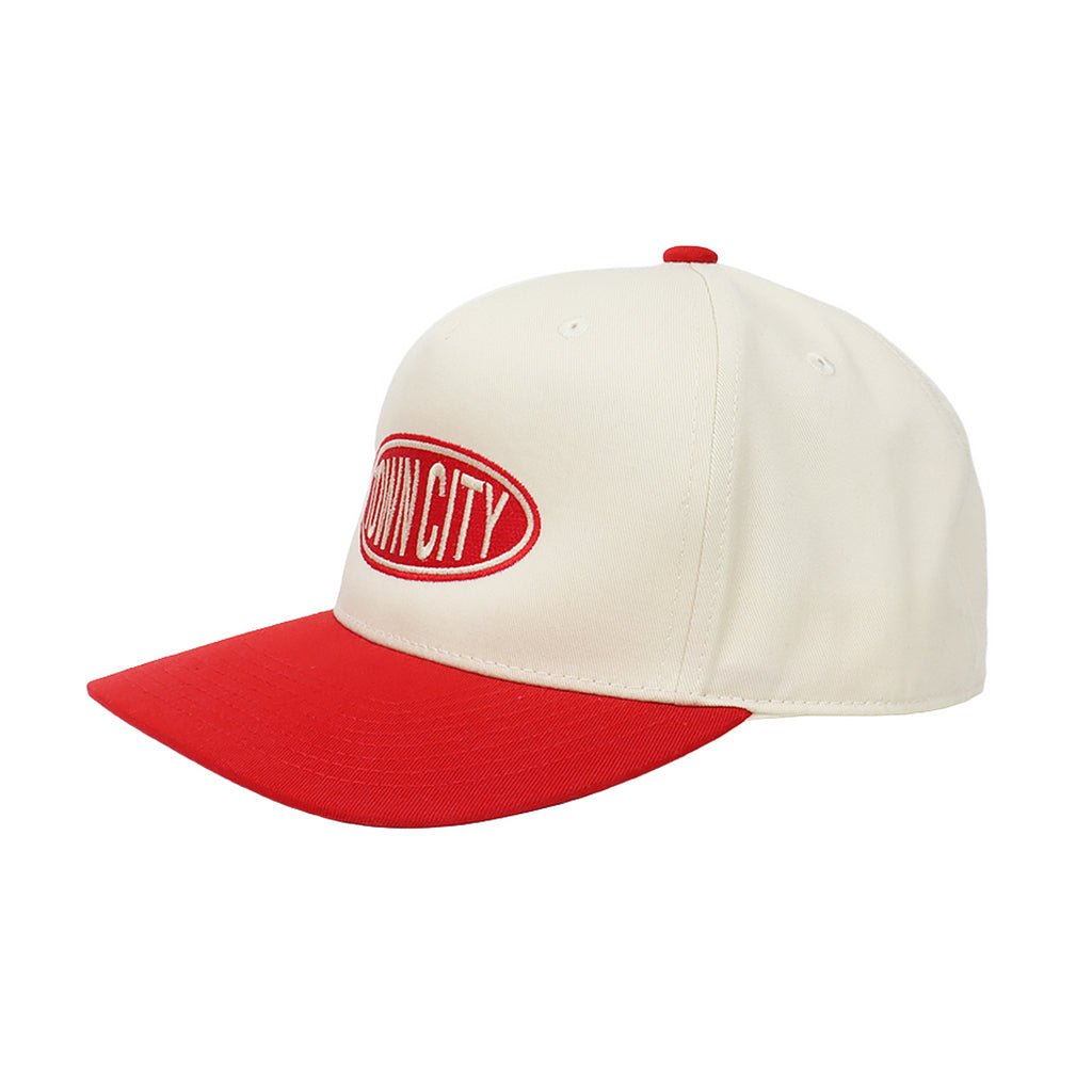 Oval Five Panel Hat - Beige/Red - Town City