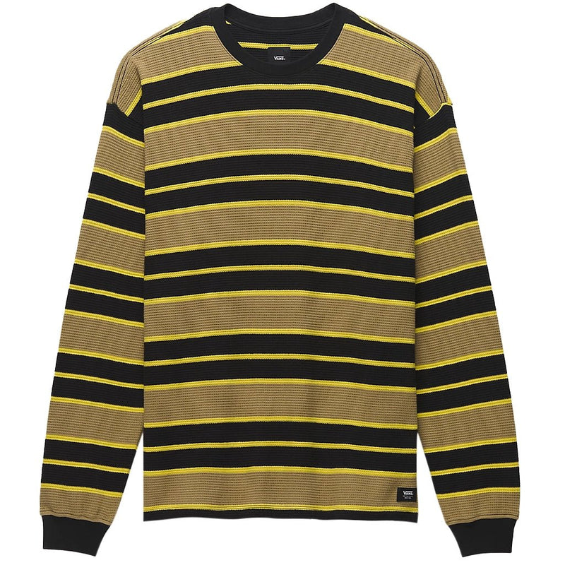 Patton Stripe Long Sleeve Knit Shirt - Gothic Olive Green/Black - Town City