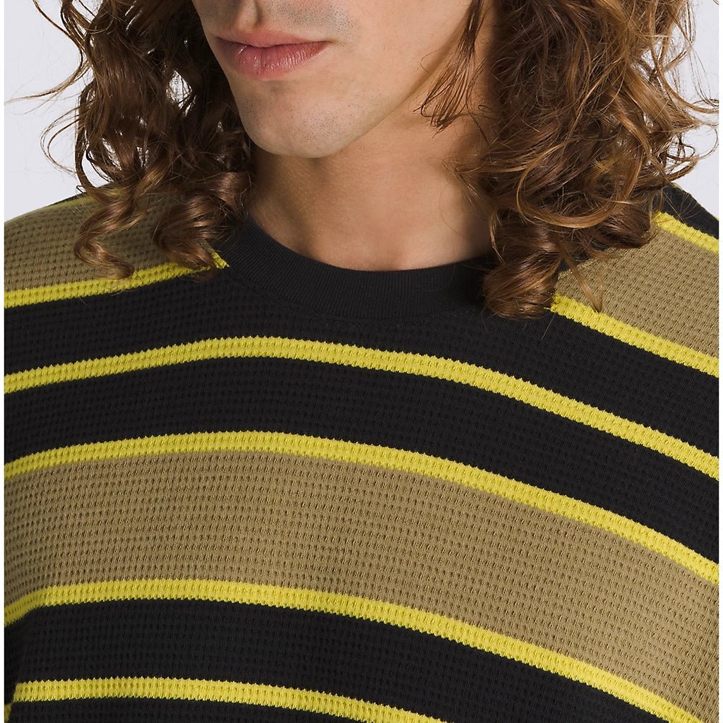 Patton Stripe Long Sleeve Knit Shirt - Gothic Olive Green/Black - Town City