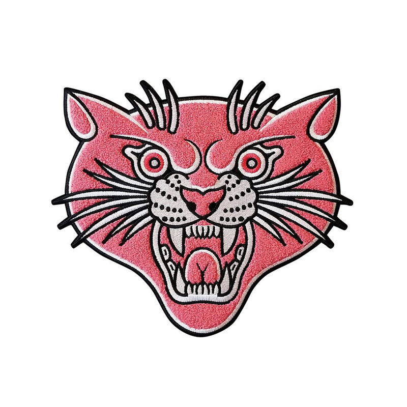 Pink Chenille Panther Patch
