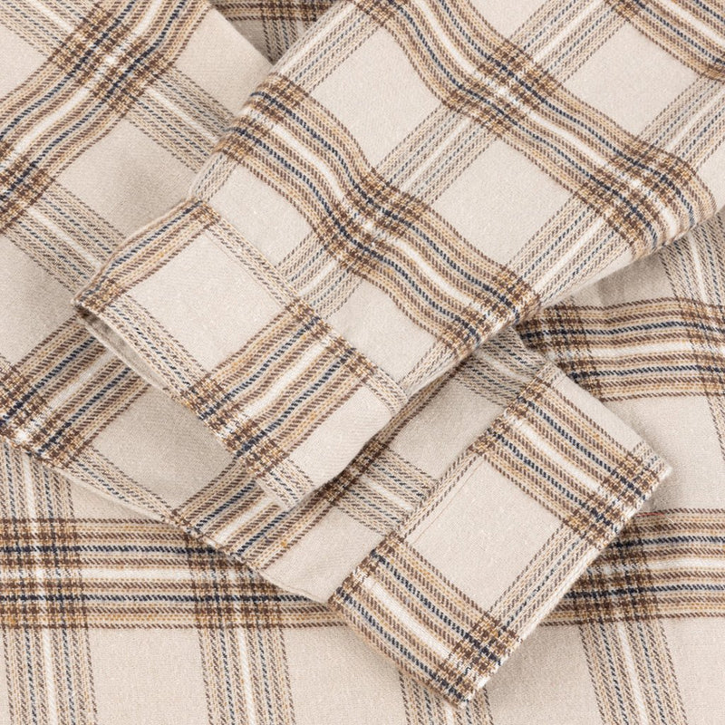 Plaid Flannel Shirt - Beige - Town City