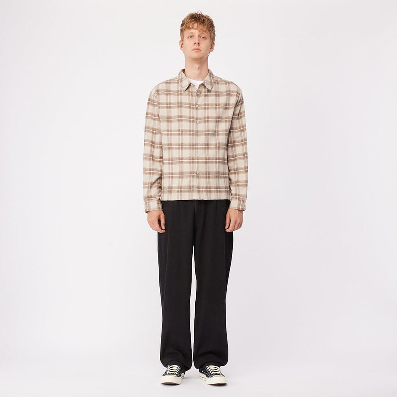 Plaid Flannel Shirt - Beige - Town City