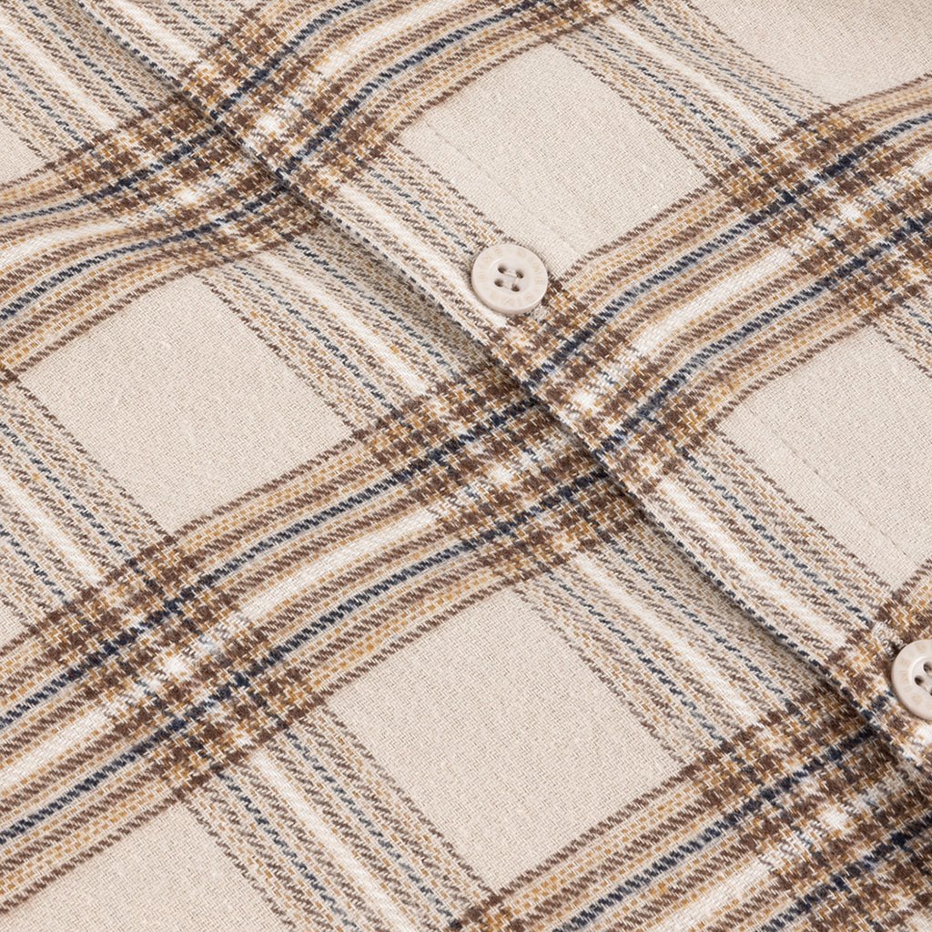 Plaid Flannel Shirt - Beige - Town City