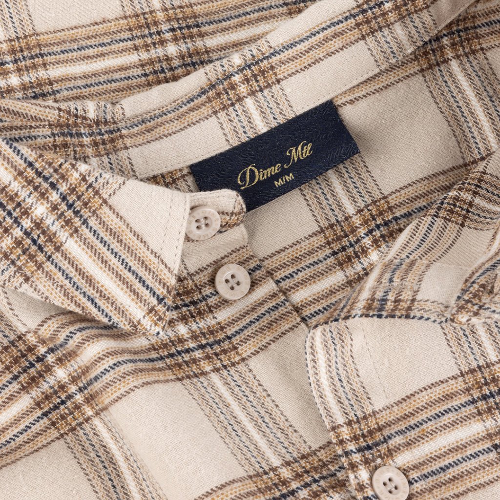 Plaid Flannel Shirt - Beige - Town City