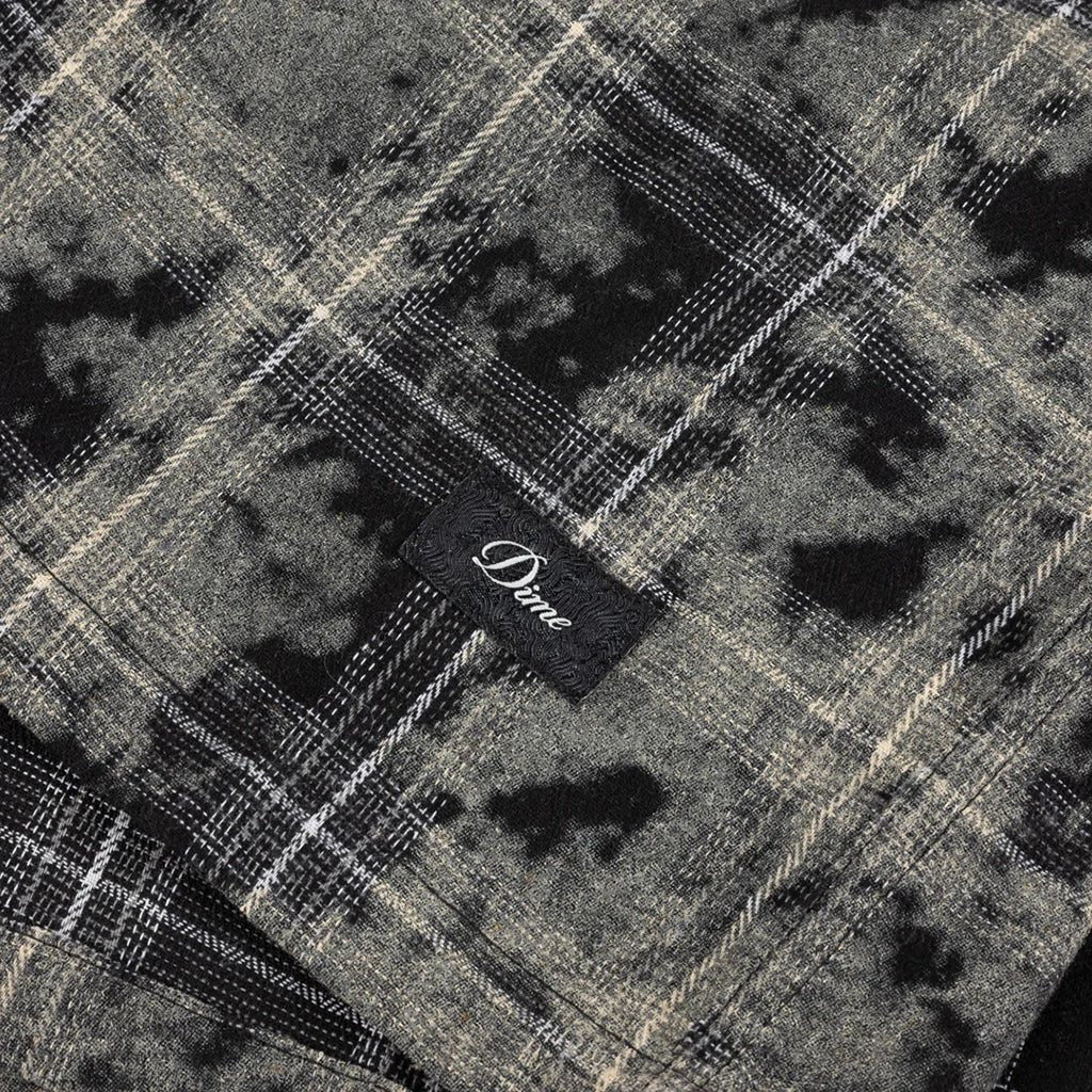Plaid Flannel Shirt - Bleached Black - Town City