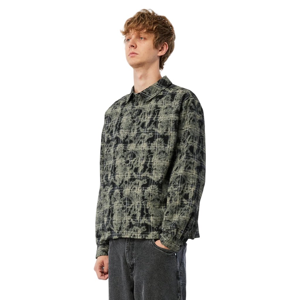 Plaid Flannel Shirt - Bleached Black - Town City