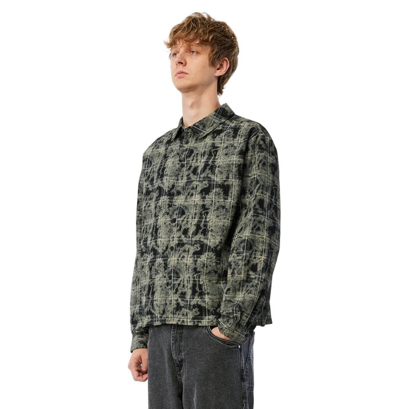 Plaid Flannel Shirt - Bleached Black - Town City