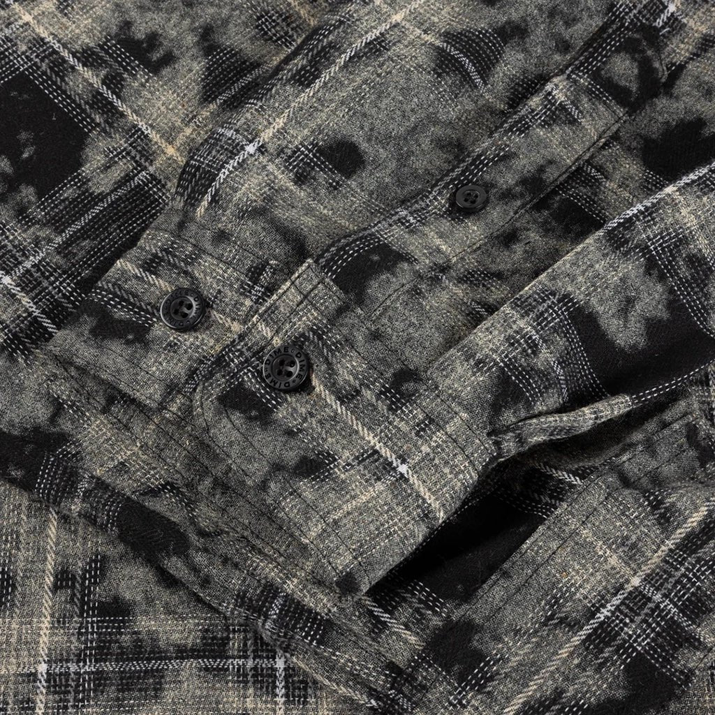 Plaid Flannel Shirt - Bleached Black - Town City