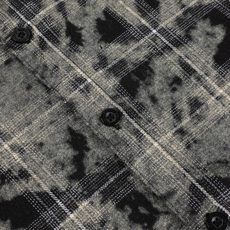 Plaid Flannel Shirt - Bleached Black - Town City