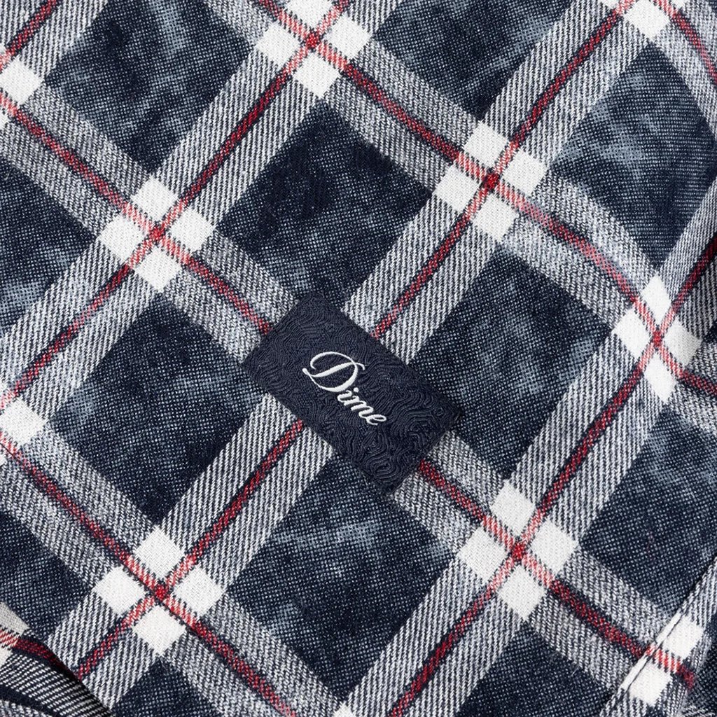 Plaid Flannel Shirt - Bleached Navy - Town City