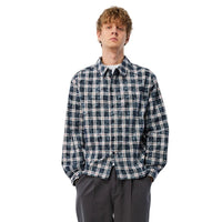 Plaid Flannel Shirt - Bleached Navy - Town City