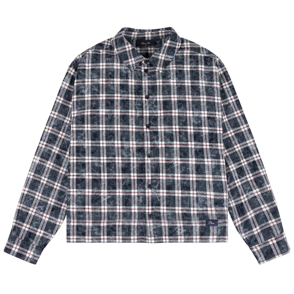 Plaid Flannel Shirt - Bleached Navy - Town City