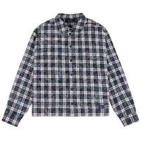Plaid Flannel Shirt - Bleached Navy - Town City
