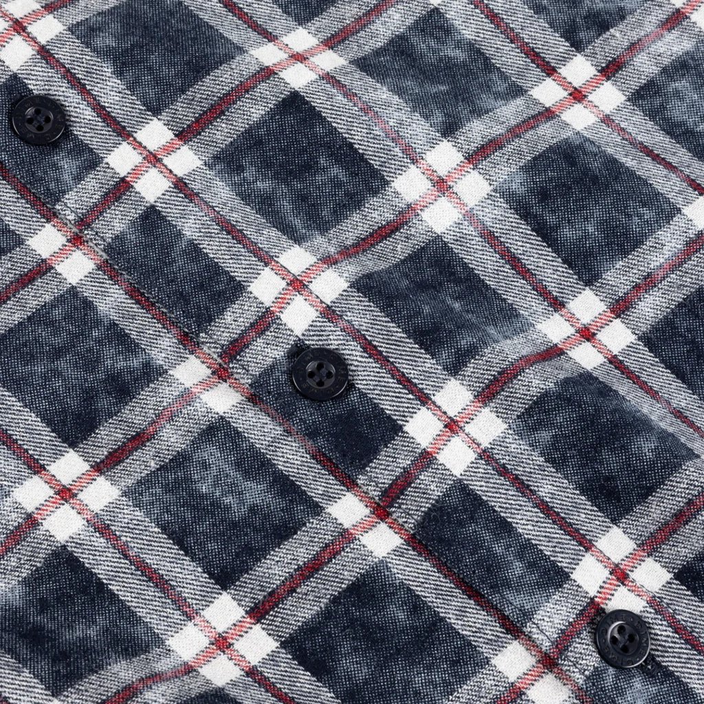 Plaid Flannel Shirt - Bleached Navy - Town City