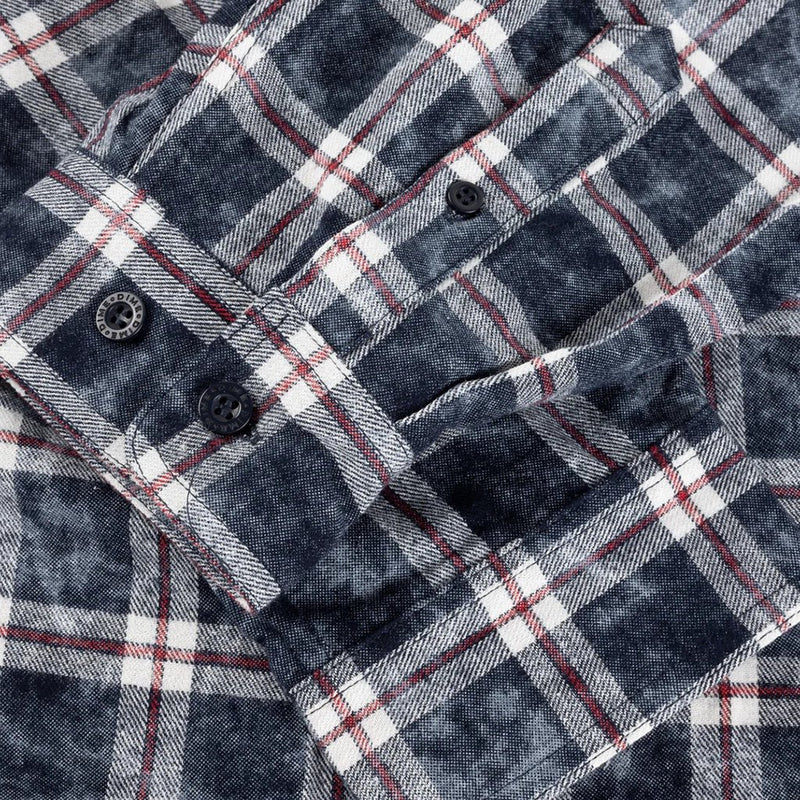 Plaid Flannel Shirt - Bleached Navy - Town City