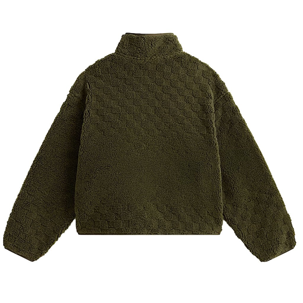 Queens High Pile Jacket - Mossy Olive Green - Town City