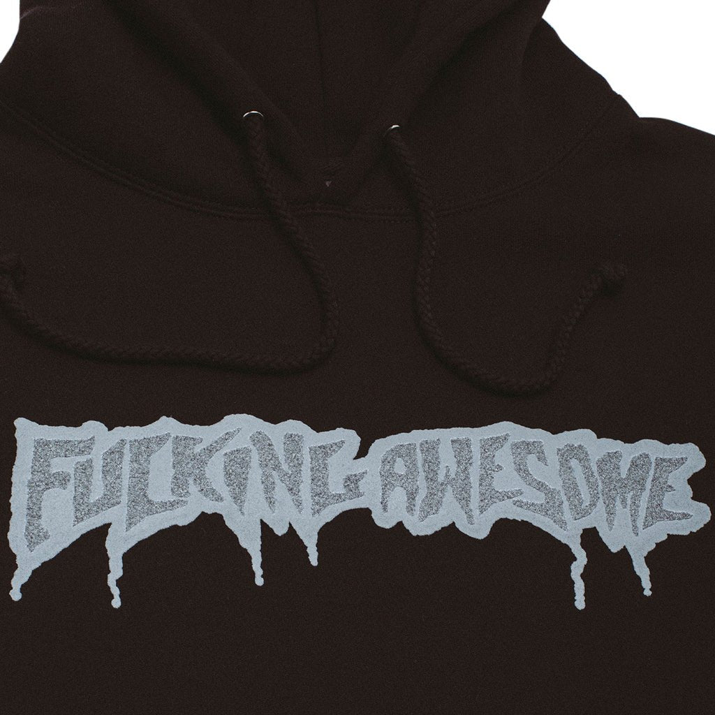 Reflective Drip Logo Hoodie - Black - Town City