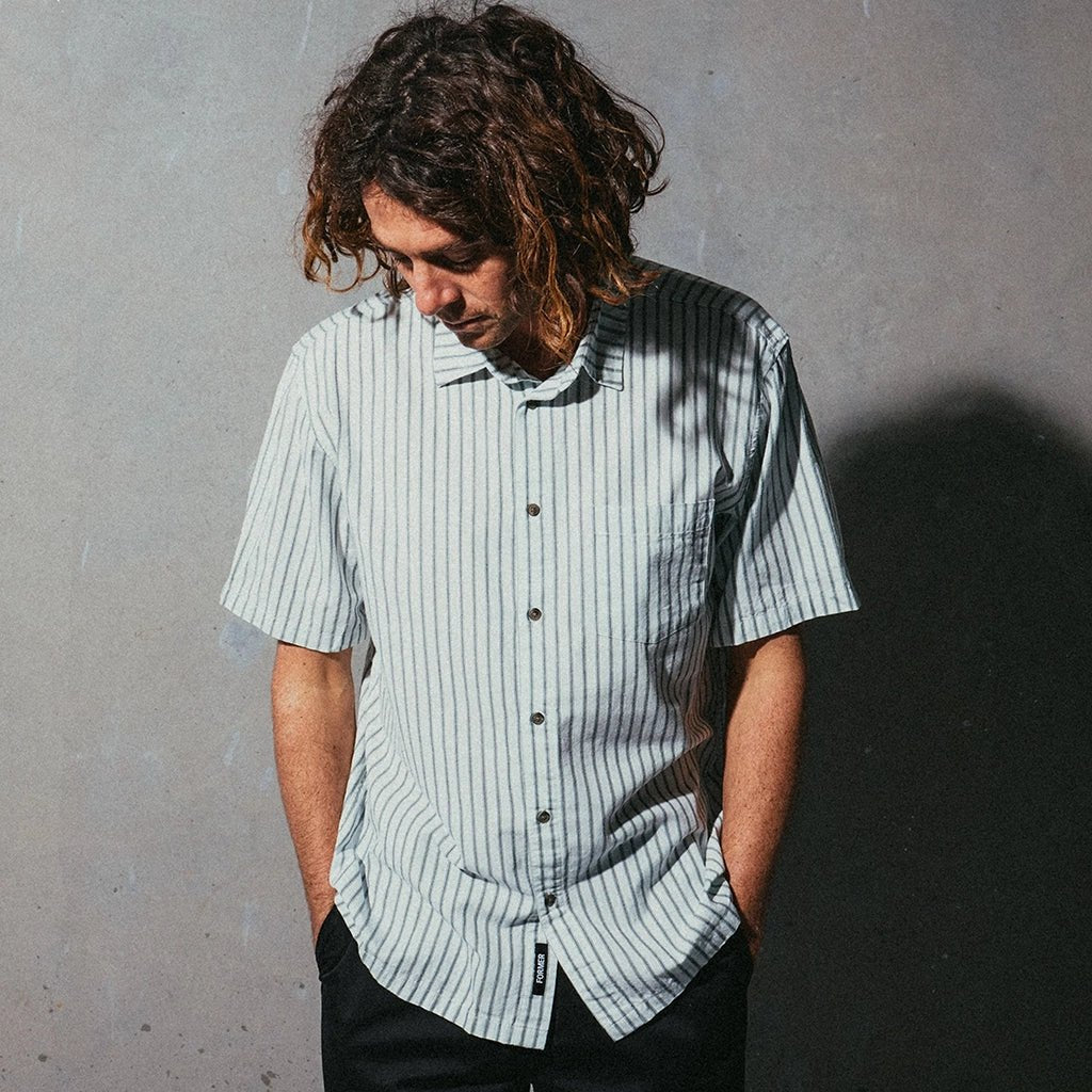 Reynolds Stripe SS Shirt - Bone - Town City