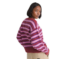 Rollins Stripe Sweater - Poppy Ember Red / Purple Licorice - Town City