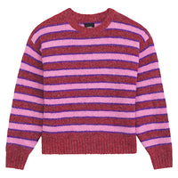 Rollins Stripe Sweater - Poppy Ember Red / Purple Licorice - Town City