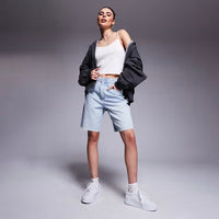 Sirelle Cut - Off 9" Jort - Light Stonewash Blue - Town City