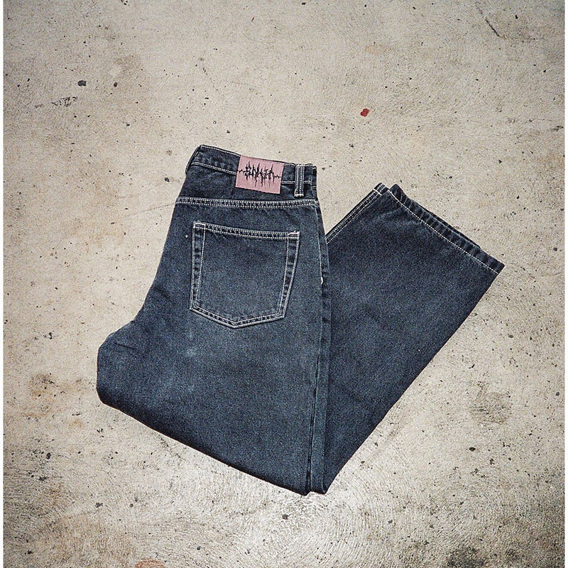 Skate Check - 5 Loose Denim Pants - Pavement Grey - Town City