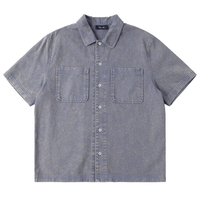 Stonewash Button Up - Gray Blue - Town City