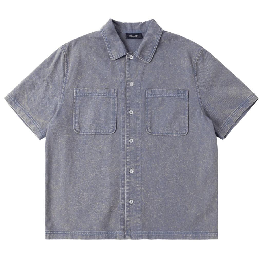 Stonewash Button Up - Gray Blue - Town City