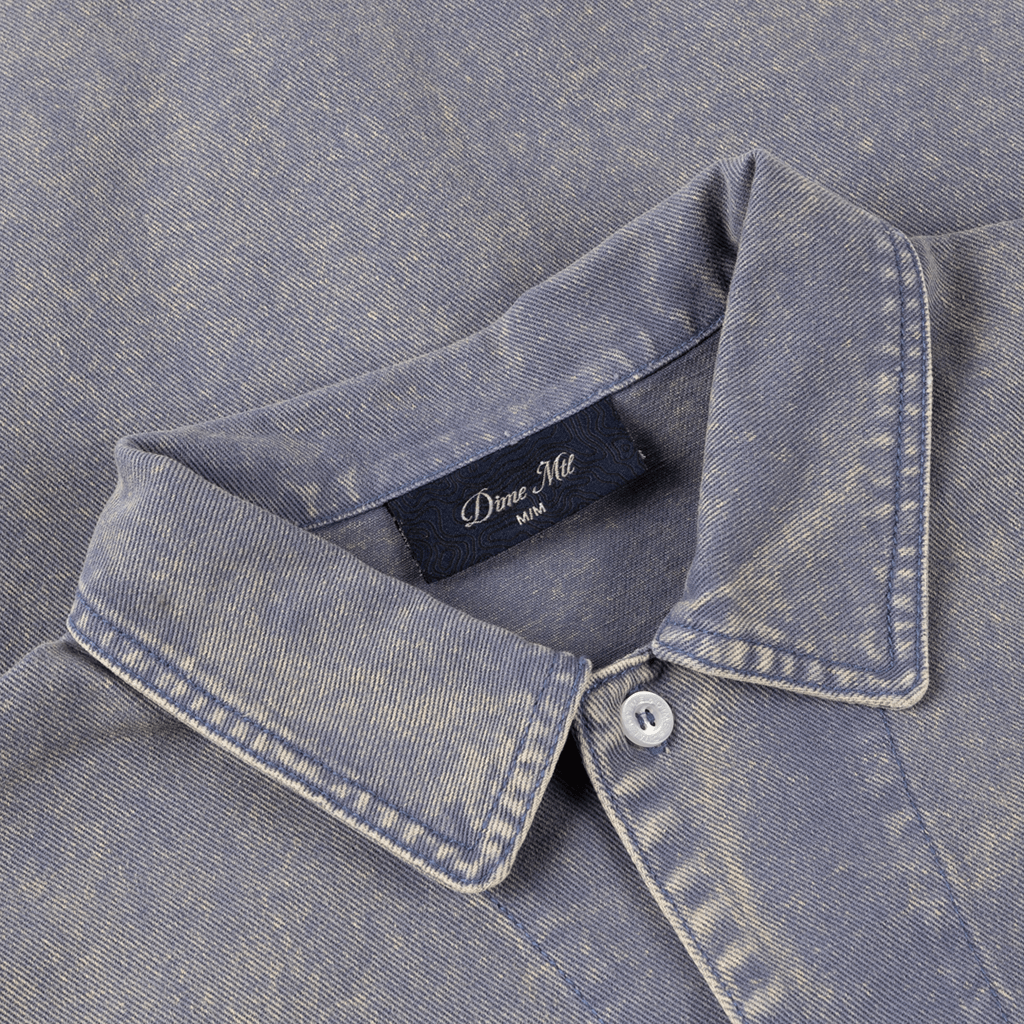 Stonewash Button Up - Gray Blue - Town City
